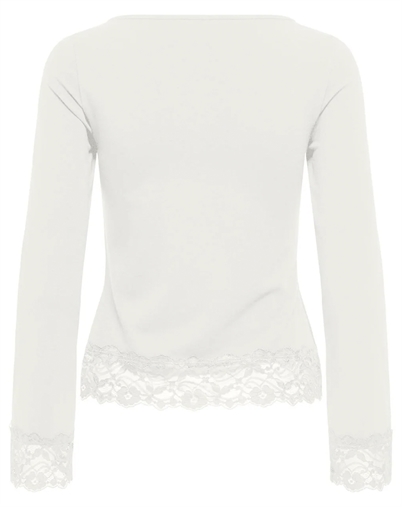 Only - ONLLive Love O-Neck Lace Top - Cloud Dancer